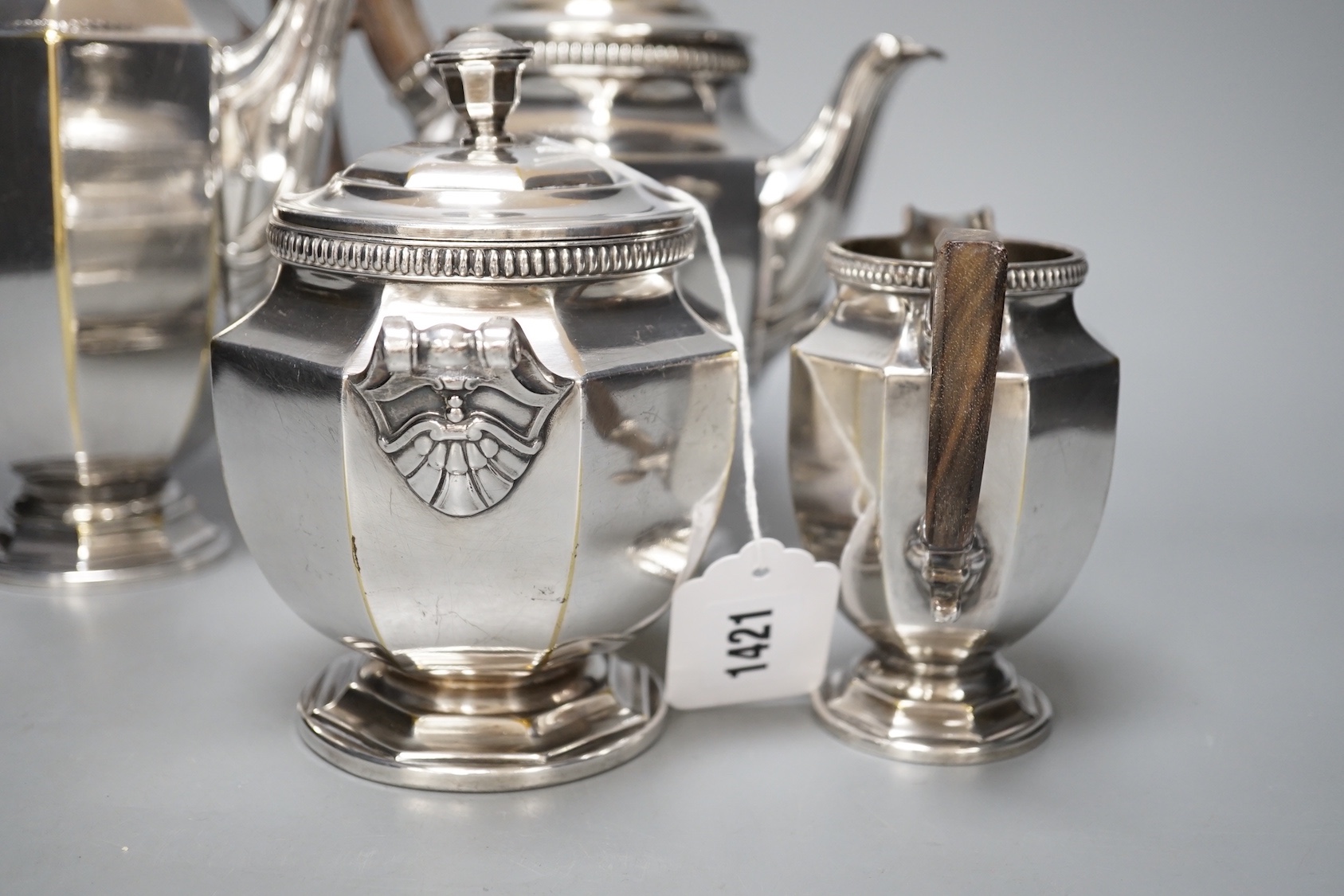 Christofle silver plated 4 piece tea/coffee set
